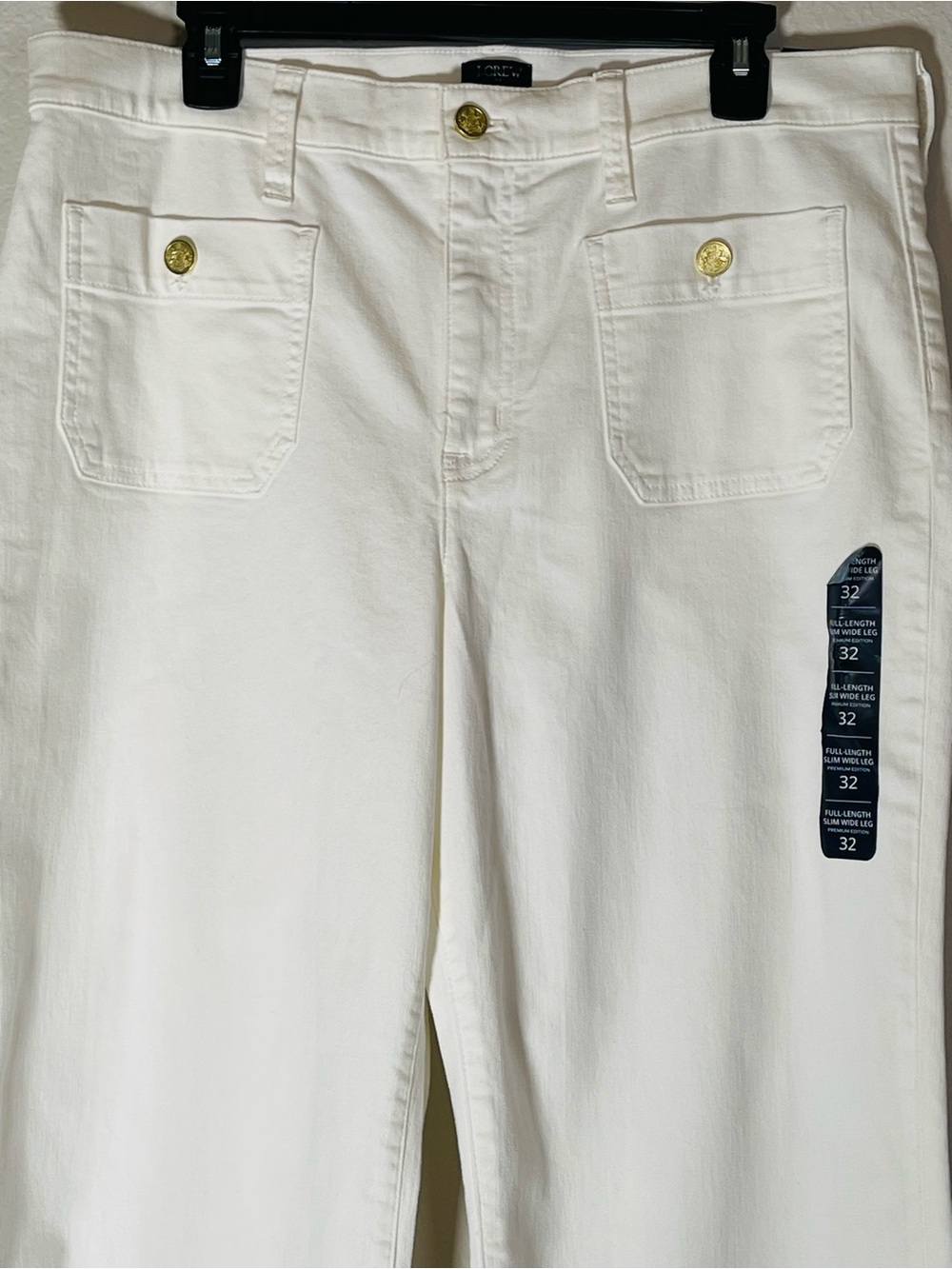 J Crew Fac NWT Slim Wide Leg Sailor Jeans Size 32 All Day Stretch Seashell White - Picture 5 of 14